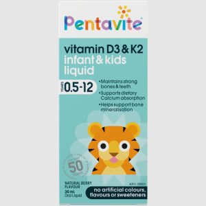 Pentavite Vitamin D3 K2 Infant & Kids Liquid Bổ sung Vitamin D3 + K2 dạng lỏng cho Trẻ em 30ml