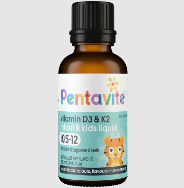 Pentavite Vitamin D3 K2 Infant & Kids Liquid Bổ sung Vitamin D3 + K2 dạng lỏng cho Trẻ em 30ml