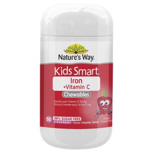 Nature's Way Kids Smart Iron+Vitamin C Bổ Sung Sắt và Vitamin C Hộp 50 Viên Nhai